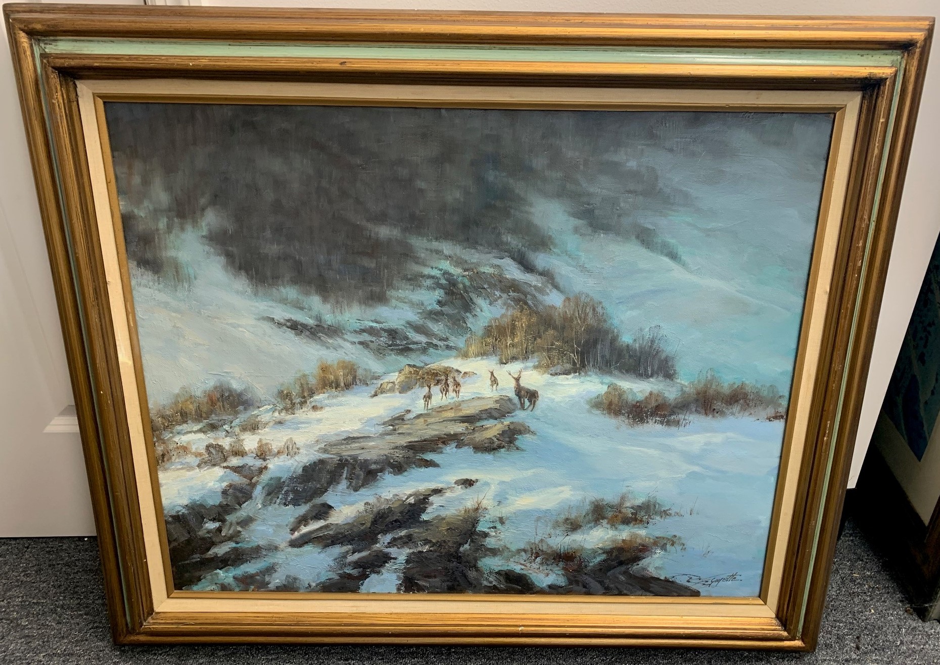 Goyette oil "Deer on Mountain"